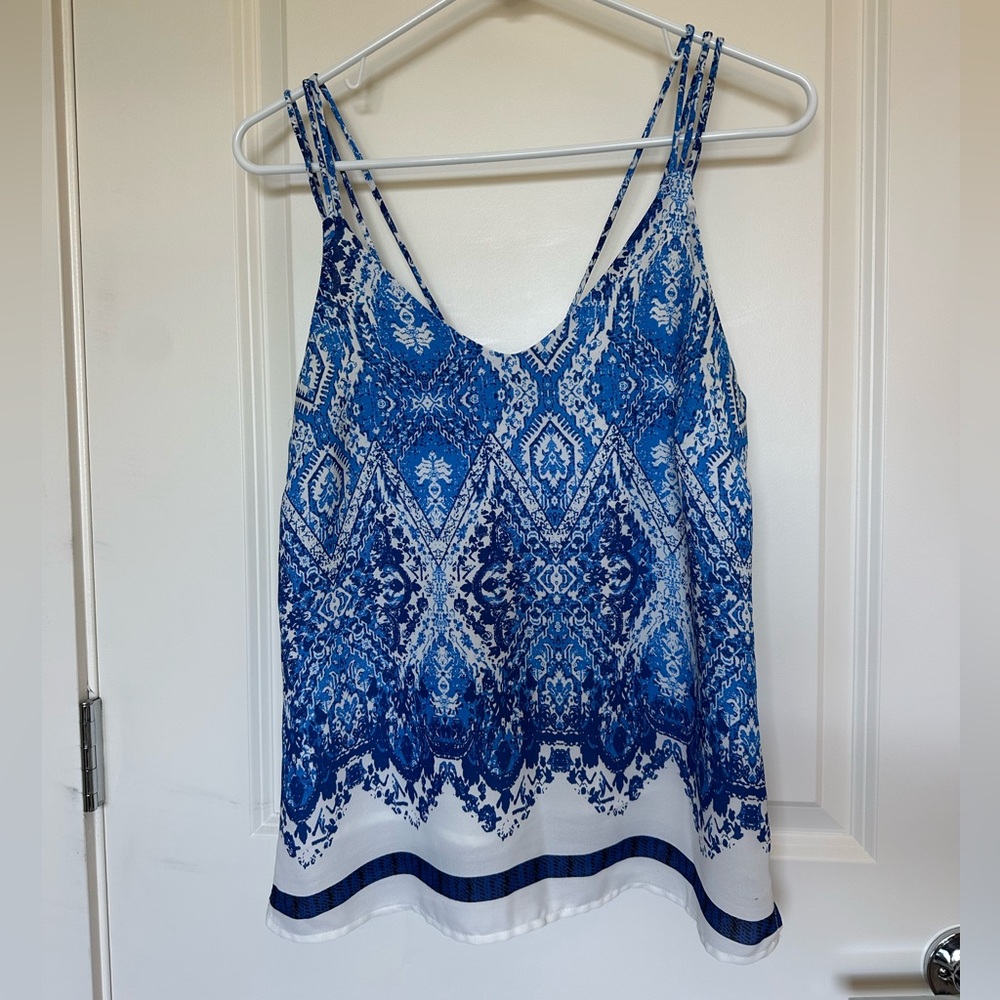 Fabrik blue patterned tank, Sz S